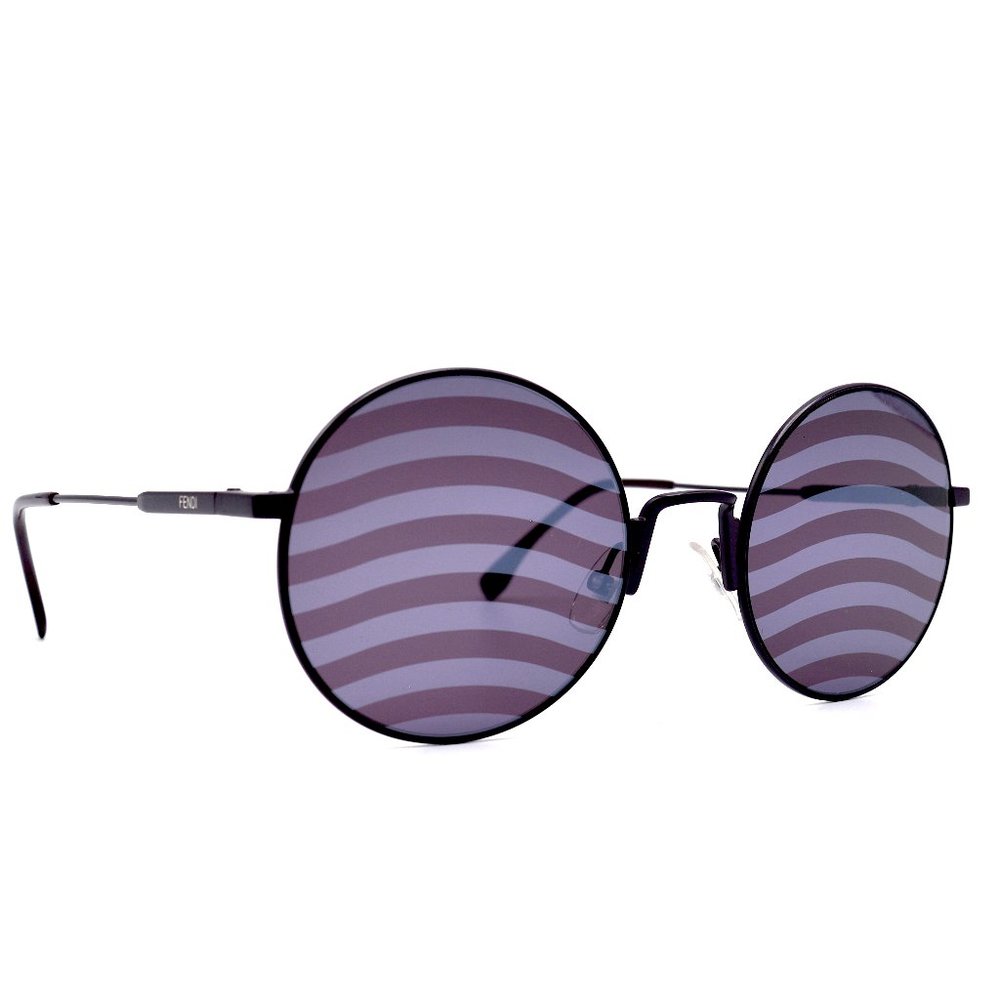NEW FENDI VIOLET STRIPE ROUND AUTHENTIC SUNGLASSES